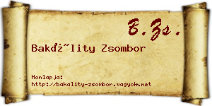 Bakálity Zsombor névjegykártya